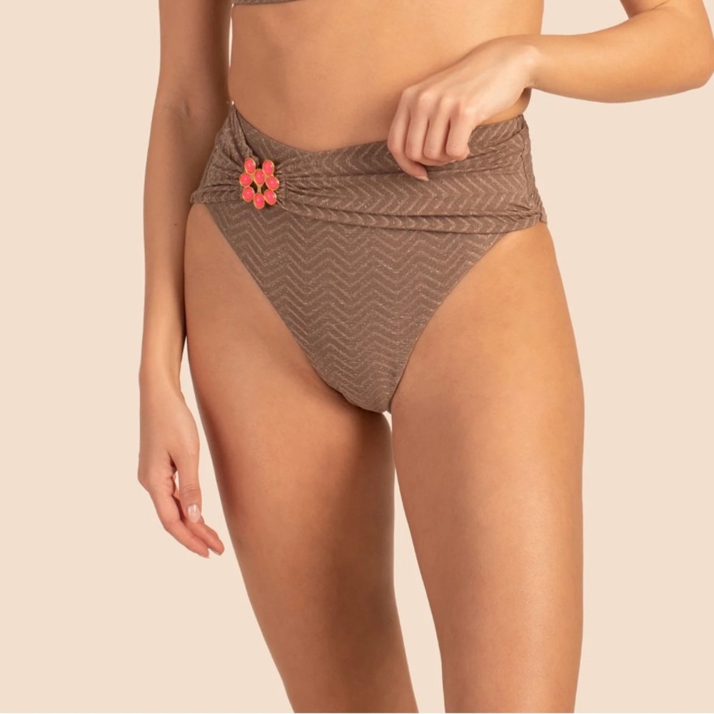 NWT Trina Turk SANDSTONE bathing suit bottom with embellishments. Size 6